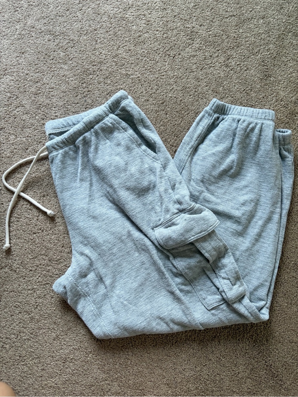 🐞 AERIE - Medium Grey Cargo Sweat Pants - FLAW - AS IS